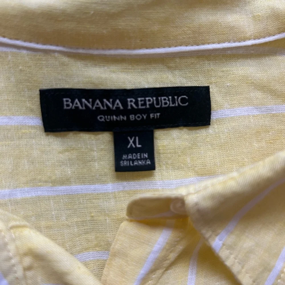 Banana Republic Yellow Striped Button-Up Shirt - Picture 2 of 8
